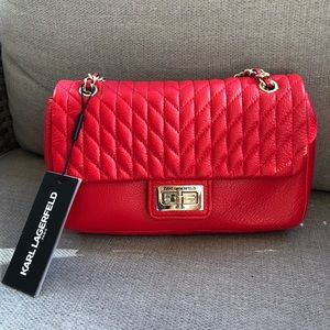 Karl Lagerfeld Leather Quilted Chain Bag